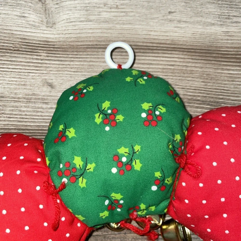 Vintage Handmade Hand‎ Sewn Fabric Christmas Wreath Country Kitschy 13